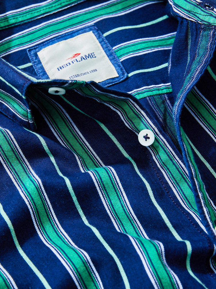 Navy Denim Striped Shirt
