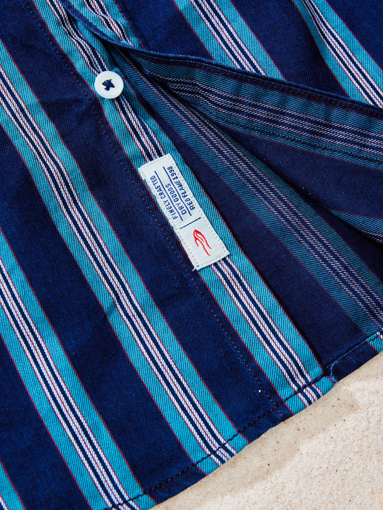 Green Denim Striped Shirt