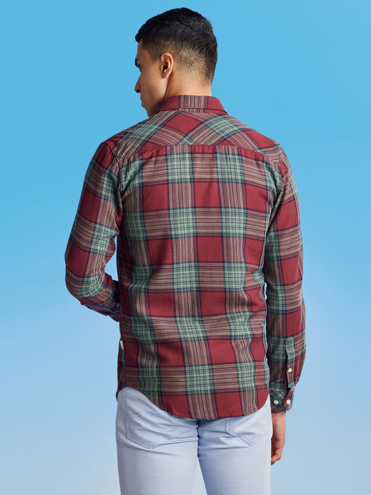 Maroon Checked Shirt