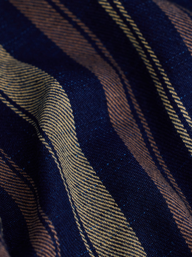 Navy Striped Denim Shirt