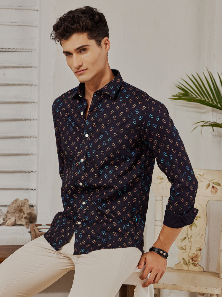 Black Printed Shirt
