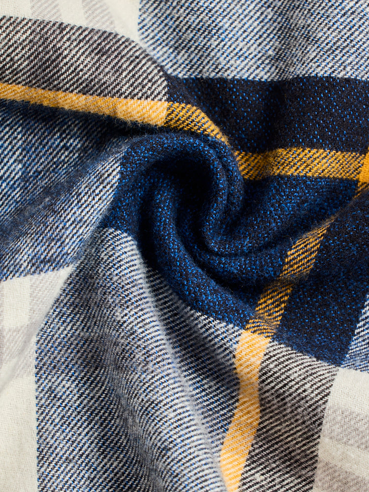 Grey Brushed Cotton Checked Cargo Shirt