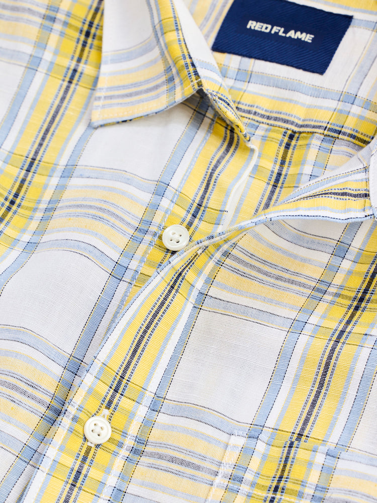Yellow Checked Linen Shirt
