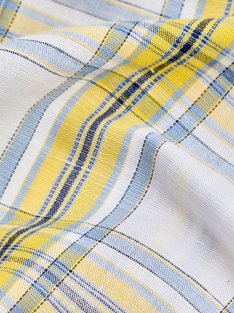 Yellow Checked Linen Shirt