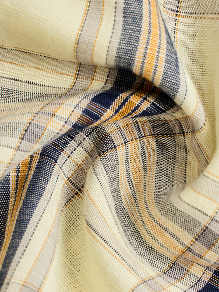 Cream Checked Linen Shirt
