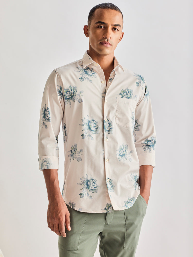 Cream Printed Shirt