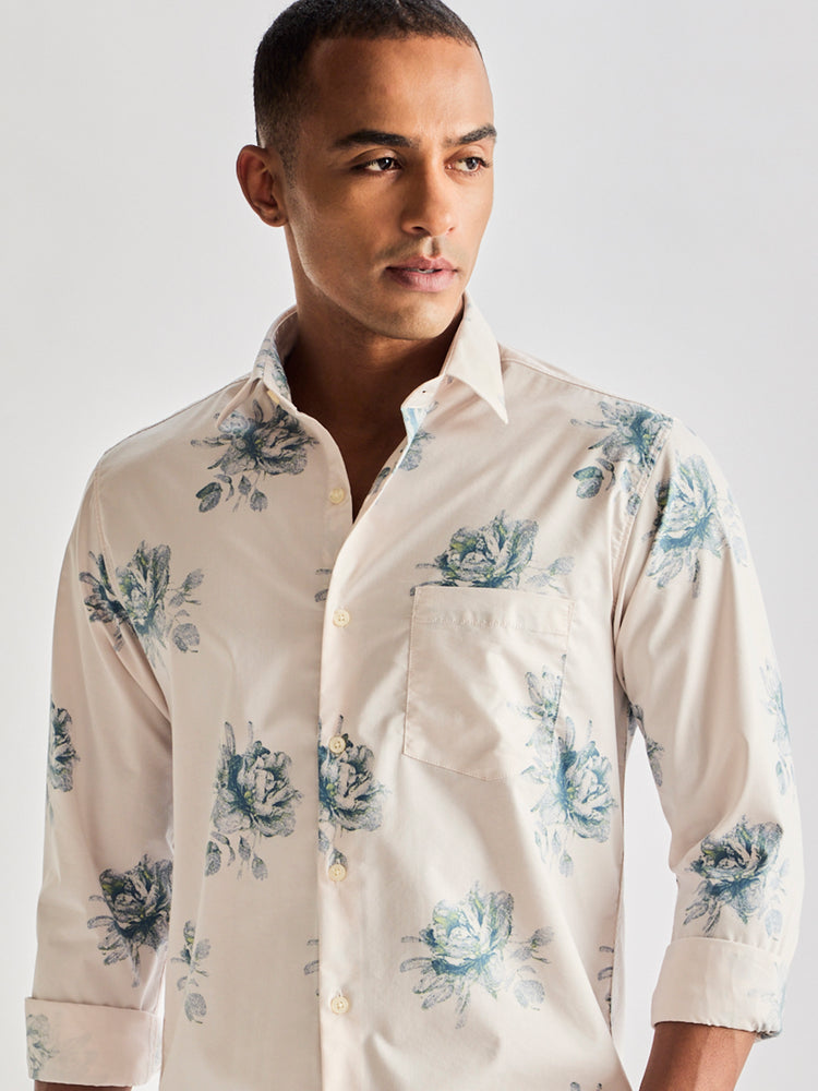 Cream Printed Shirt