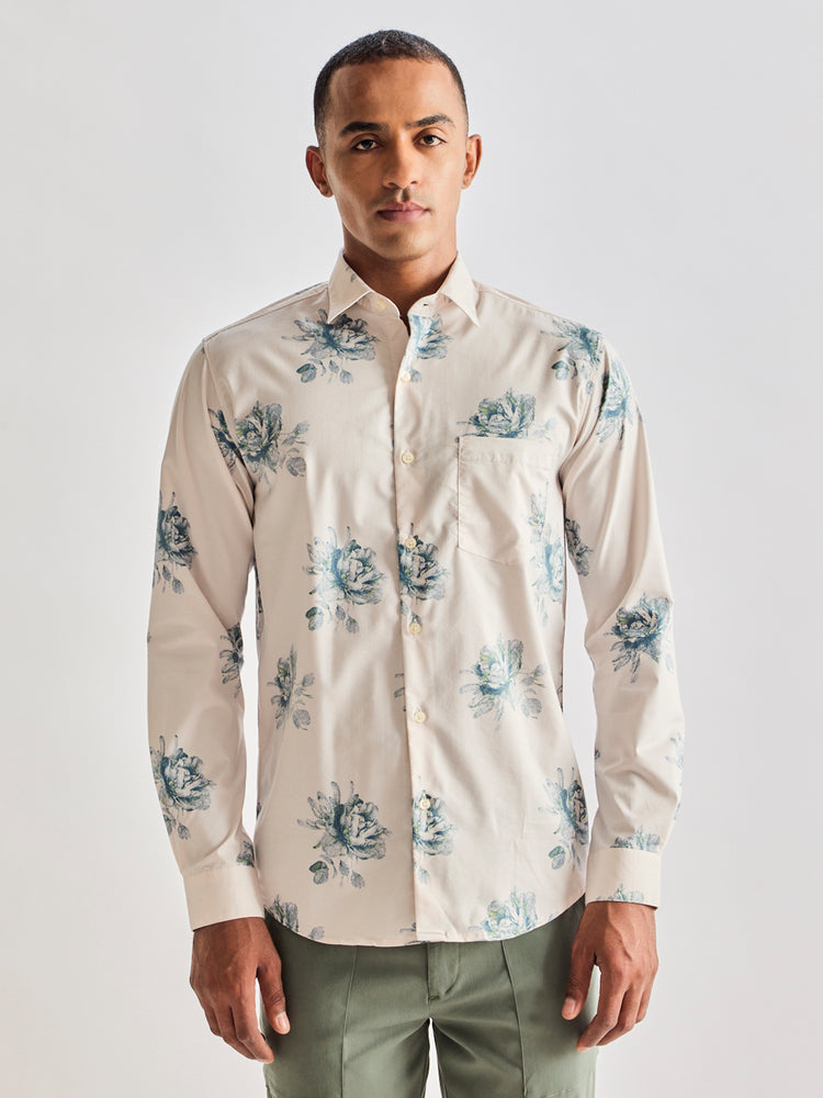 Cream Printed Shirt