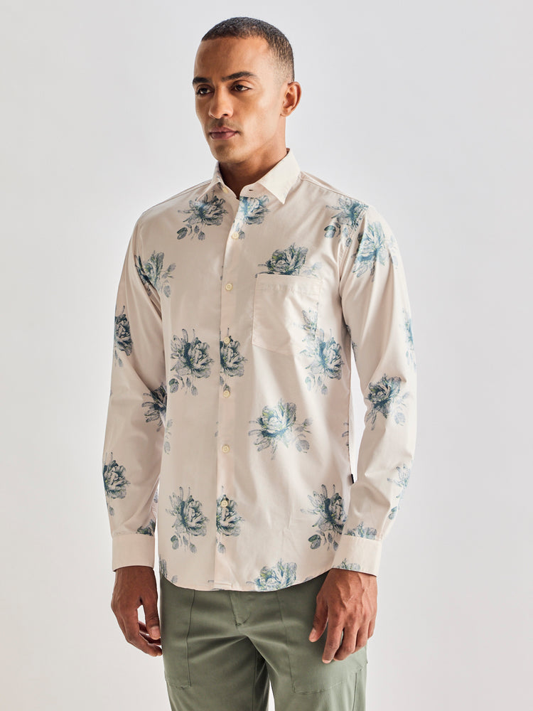 Cream Printed Shirt