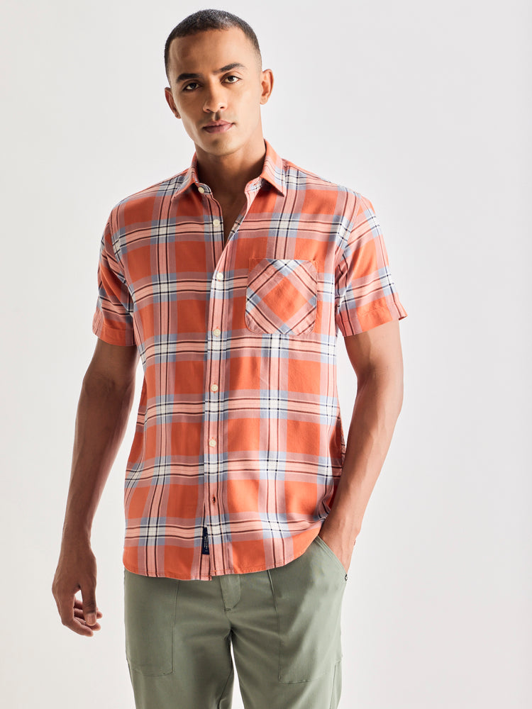 Orange Checked Shirt