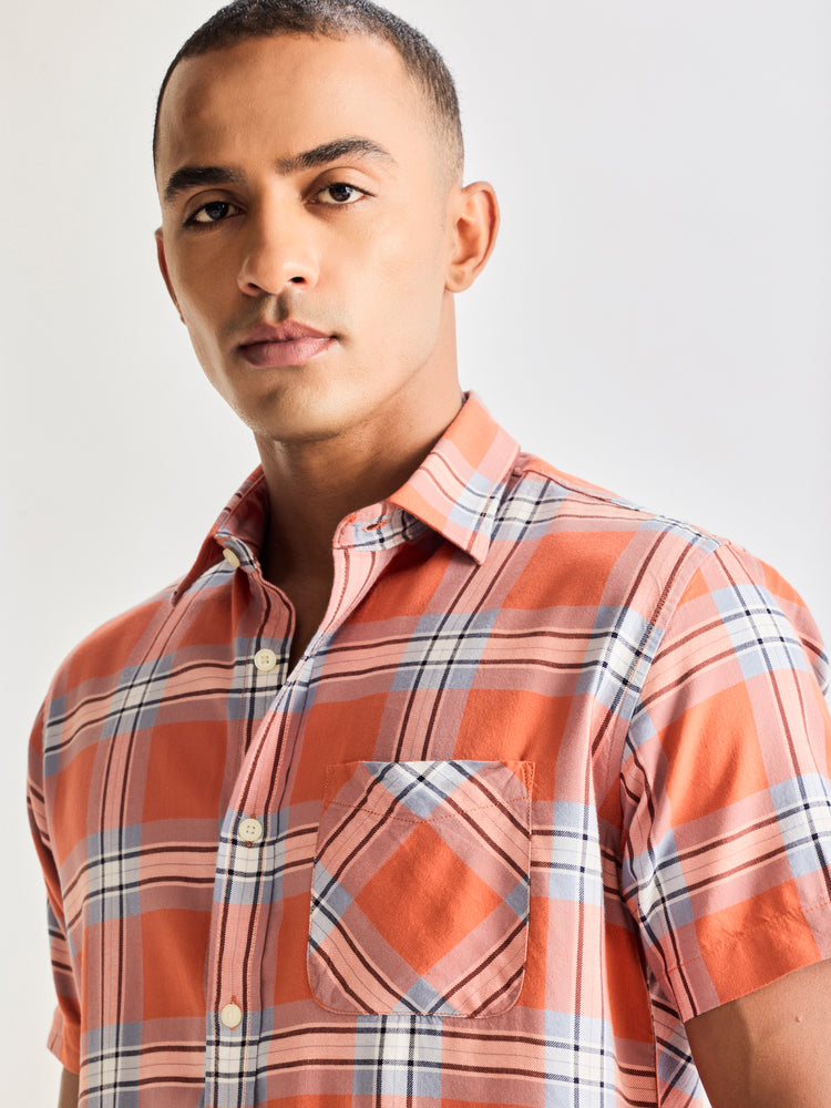 Orange Checked Shirt