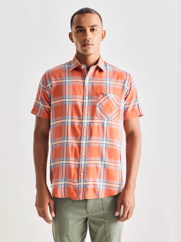 Orange Checked Shirt
