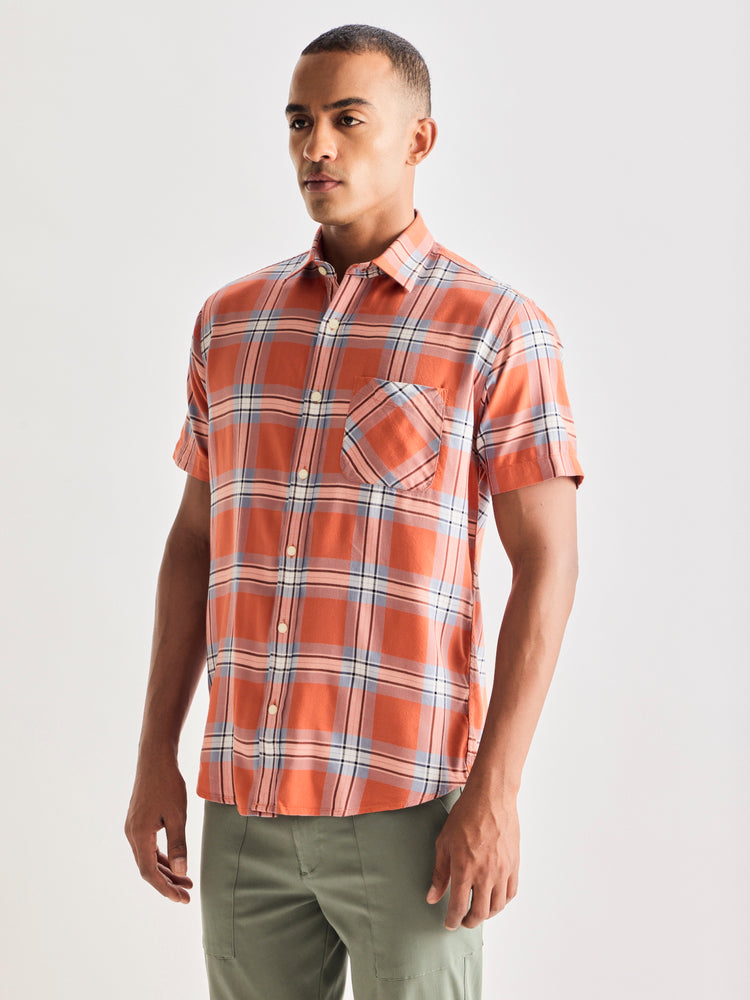 Orange Checked Shirt