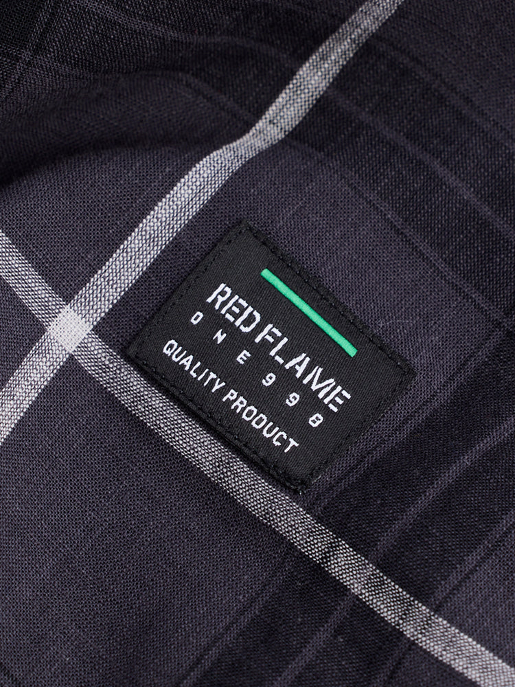 Grey Pure Cotton Checked Shirt