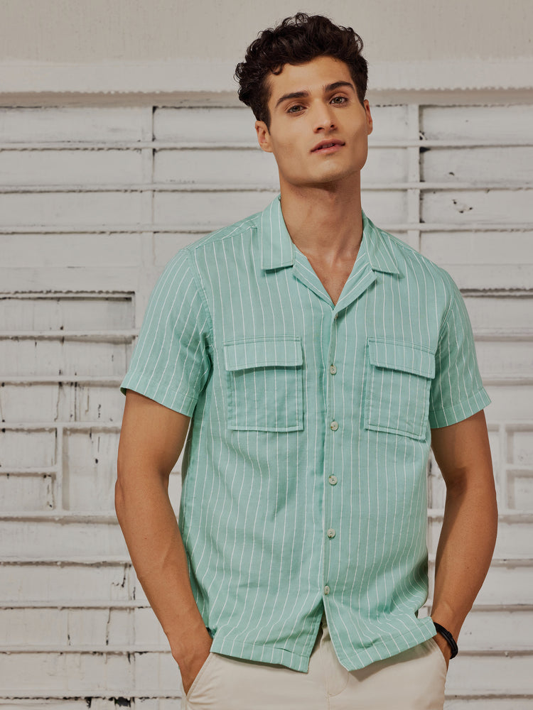 Green Striped Shirt