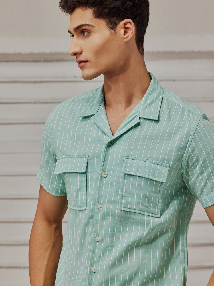 Green Striped Shirt