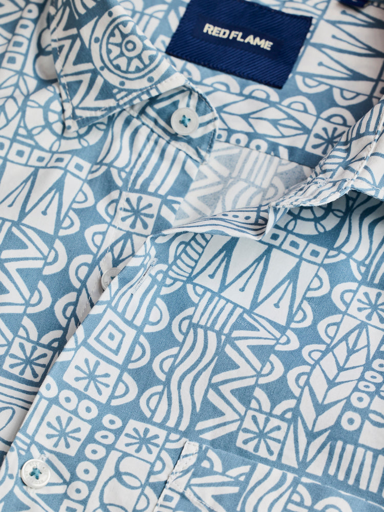 Blue Printed Shirt
