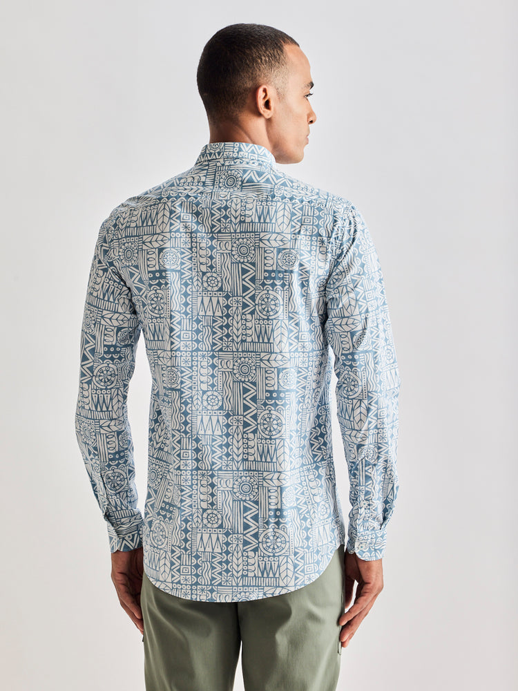 Blue Printed Shirt