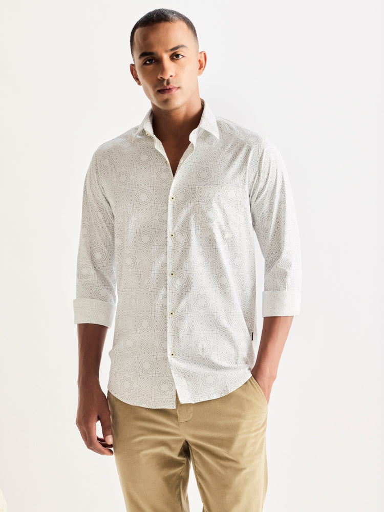 White Printed Shirt