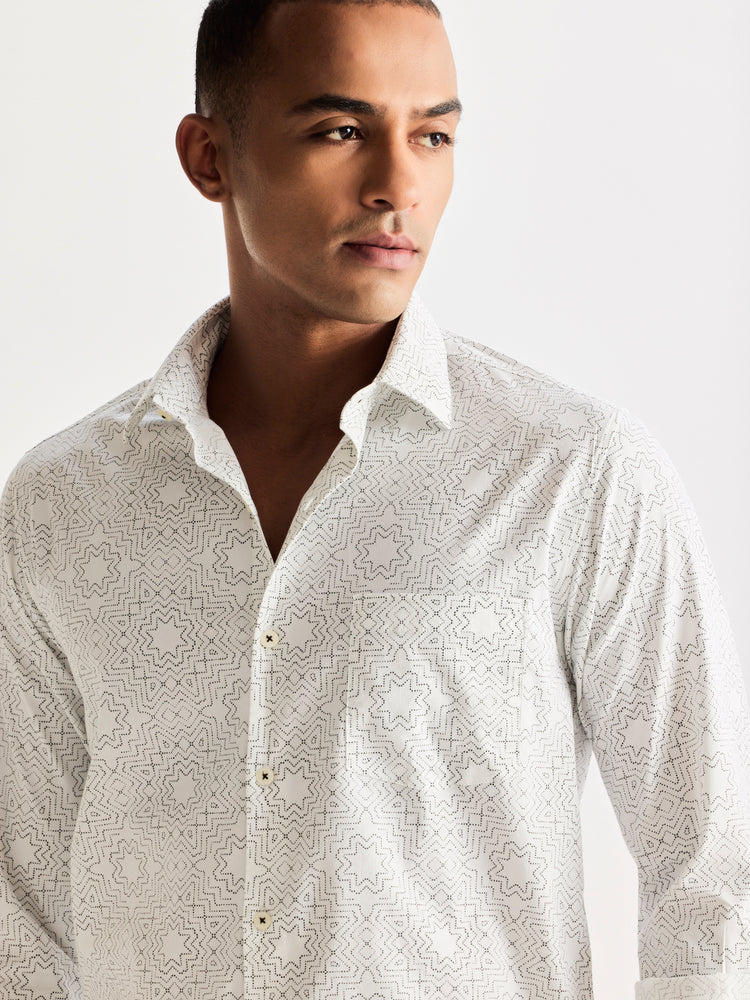 White Printed Shirt