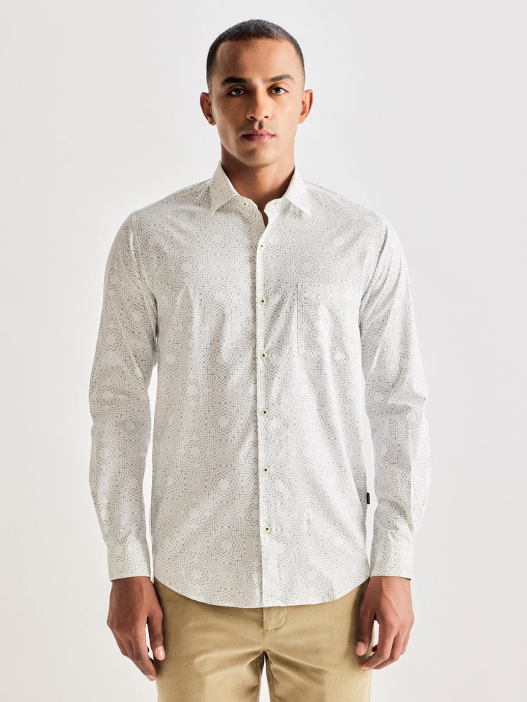 White Printed Shirt