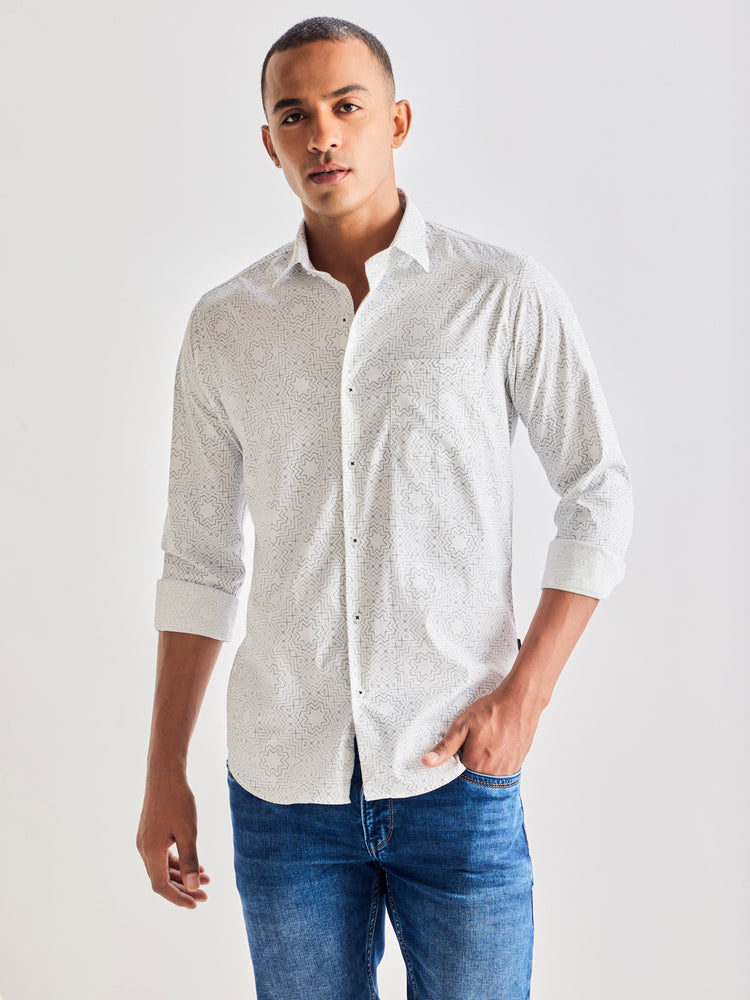 White Printed Shirt