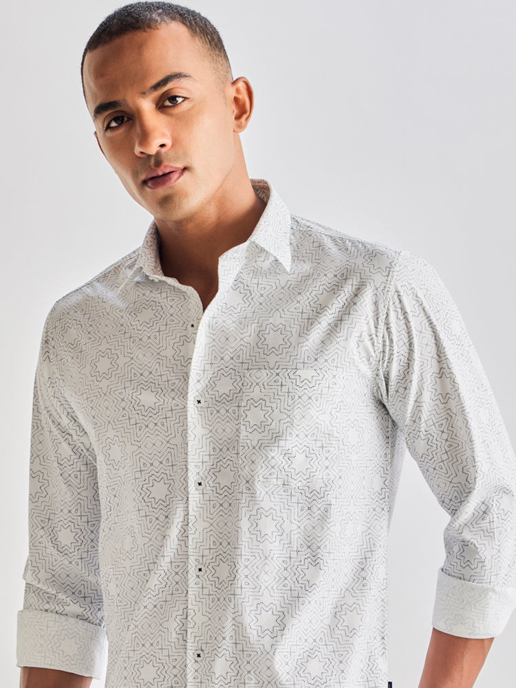 White Printed Shirt