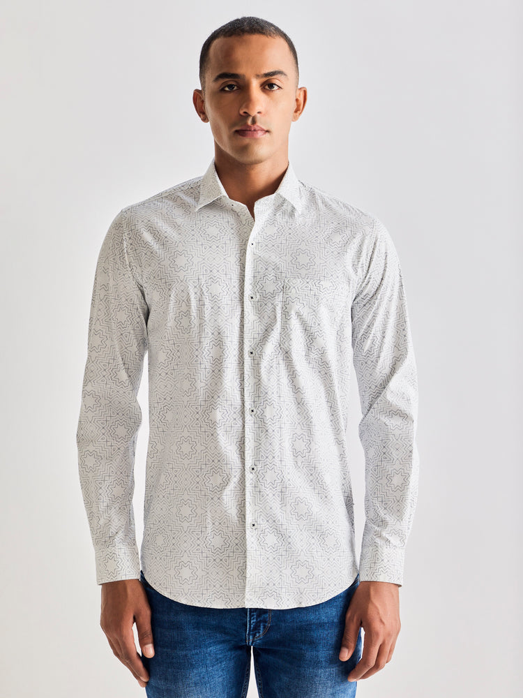 White Printed Shirt