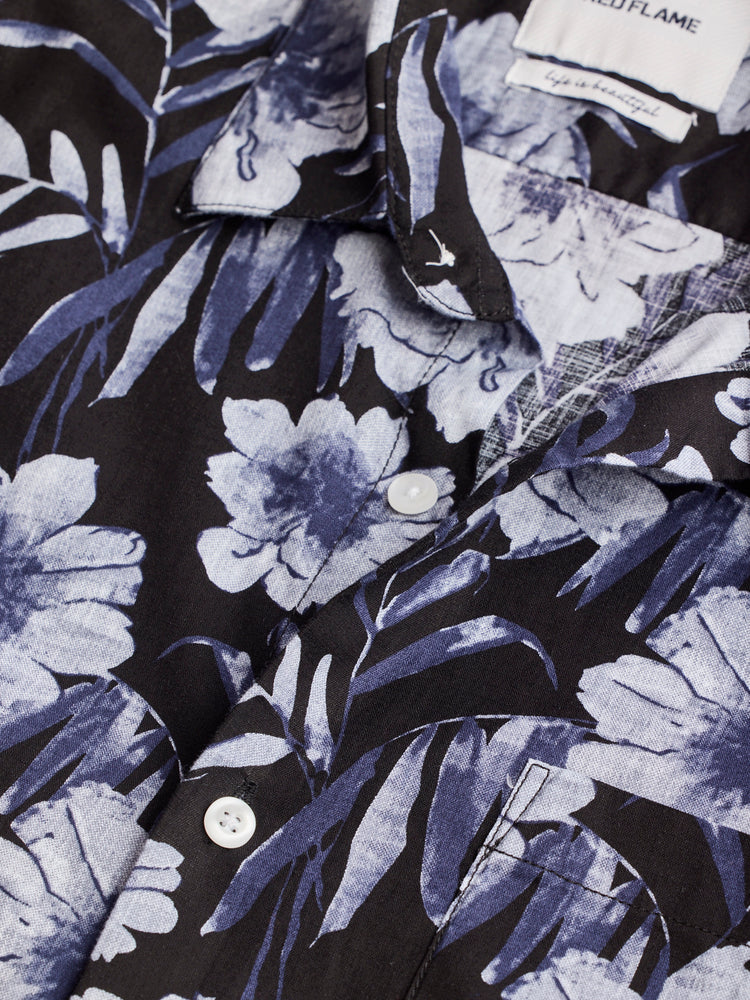 Navy Pure Cotton Printed Shirt