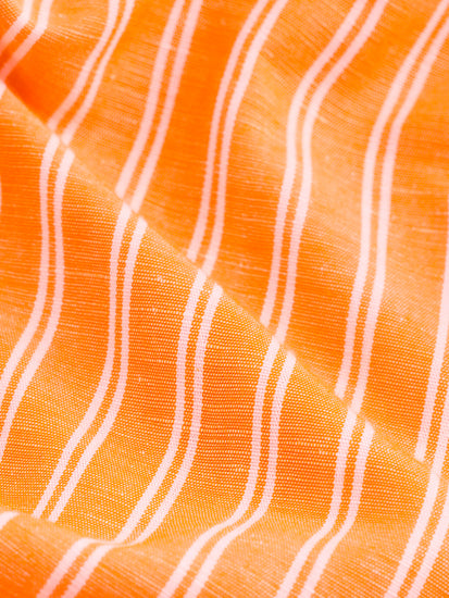 Orange Striped Linen Shirt