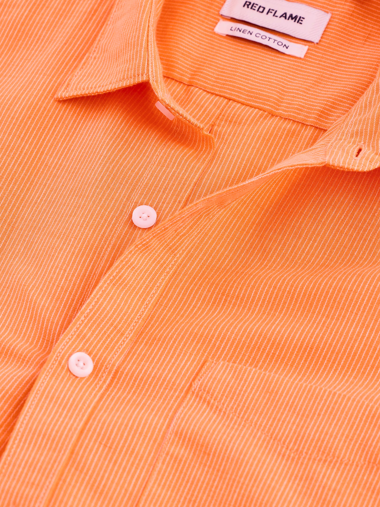 Orange Striped Linen Shirt