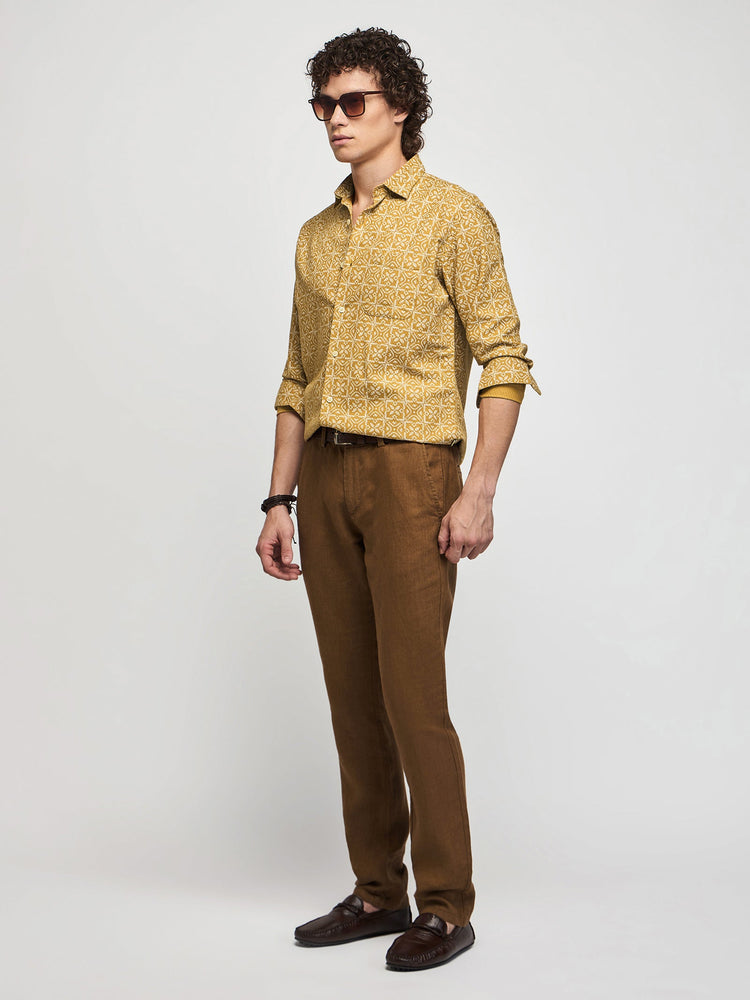 Ethnic Print Textured Shirt