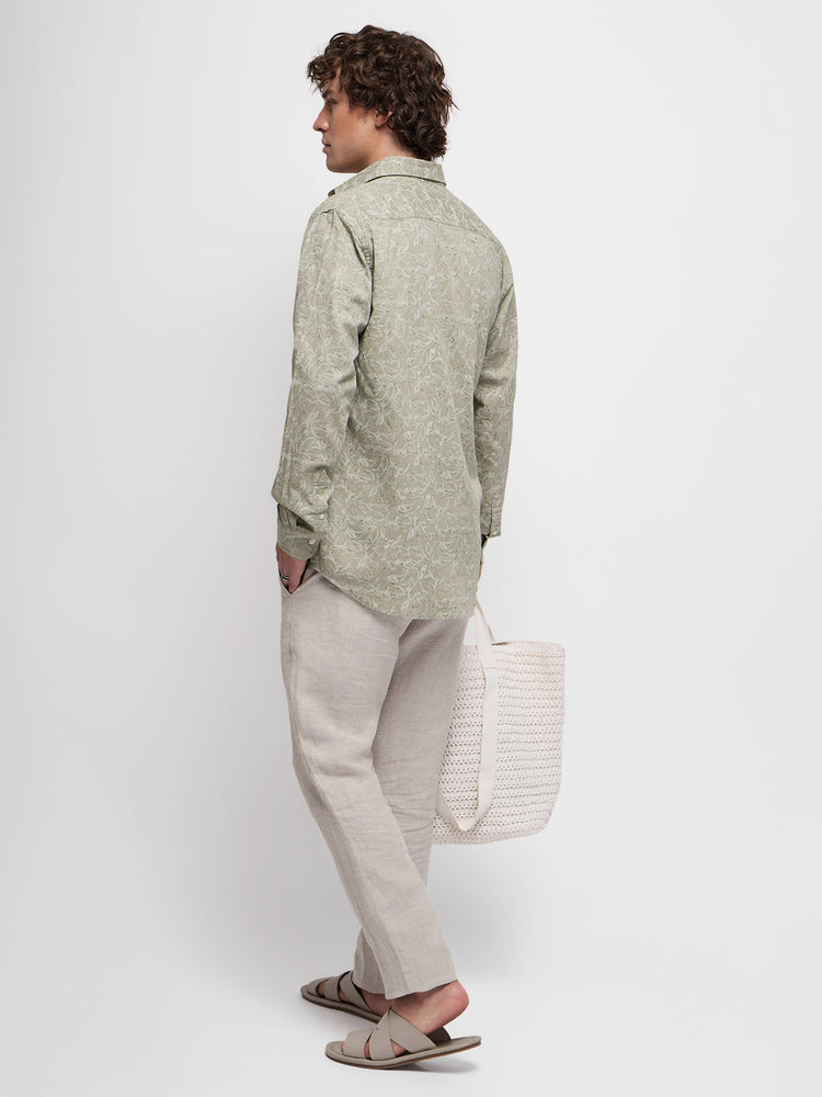 Floral Print Textured Shirt