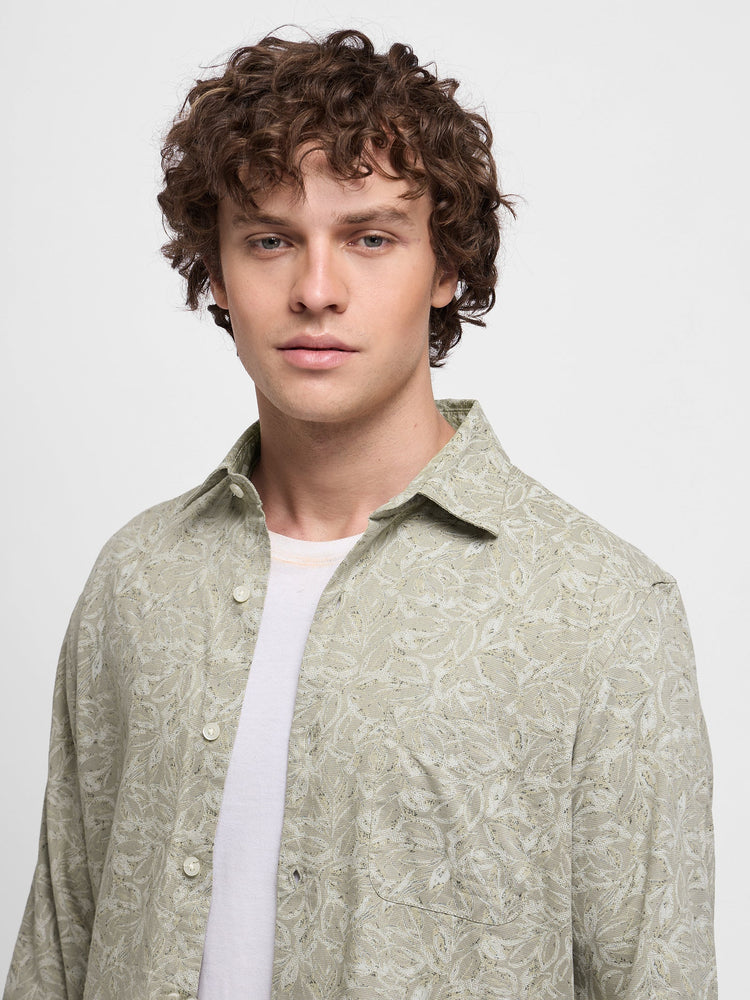Floral Print Textured Shirt