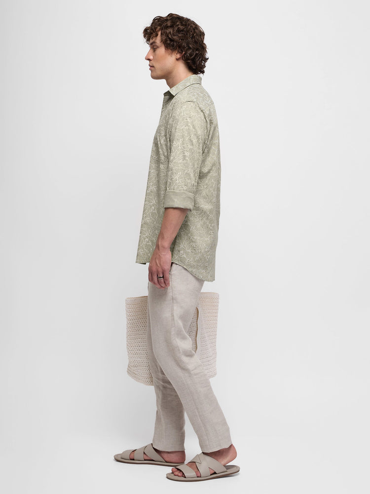Floral Print Textured Shirt