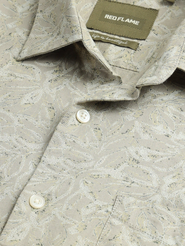 Floral Print Textured Shirt