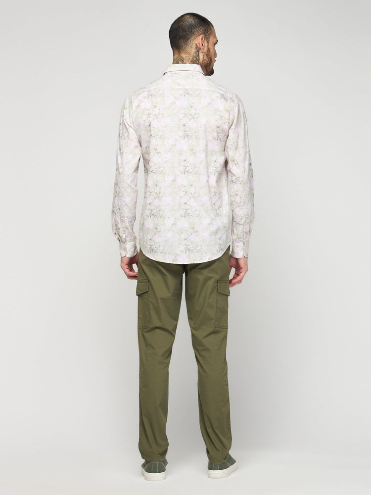 Abstract Print Textured Shirt