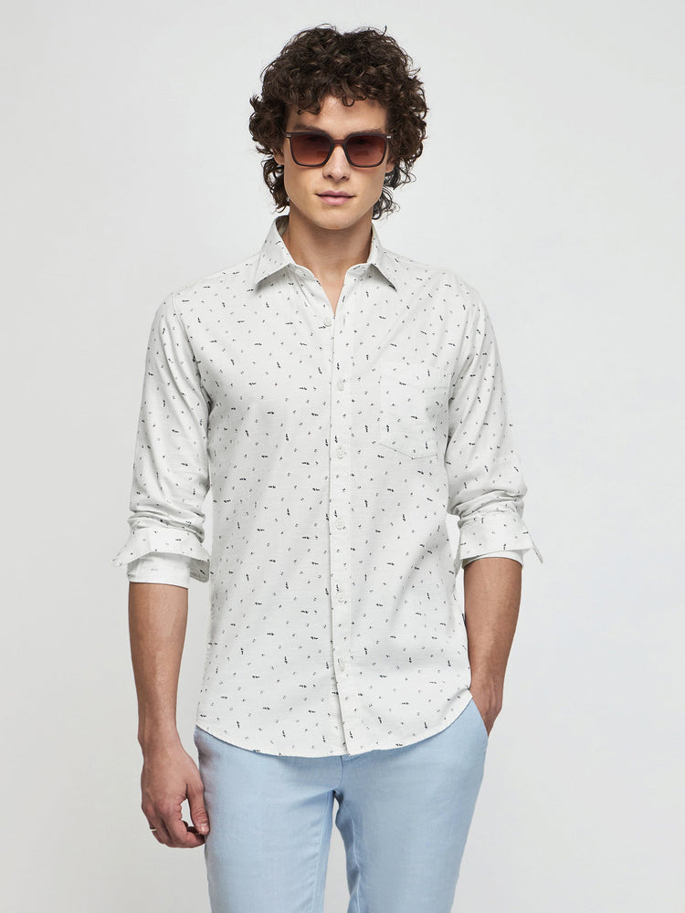 Micro Print Textured Shirt