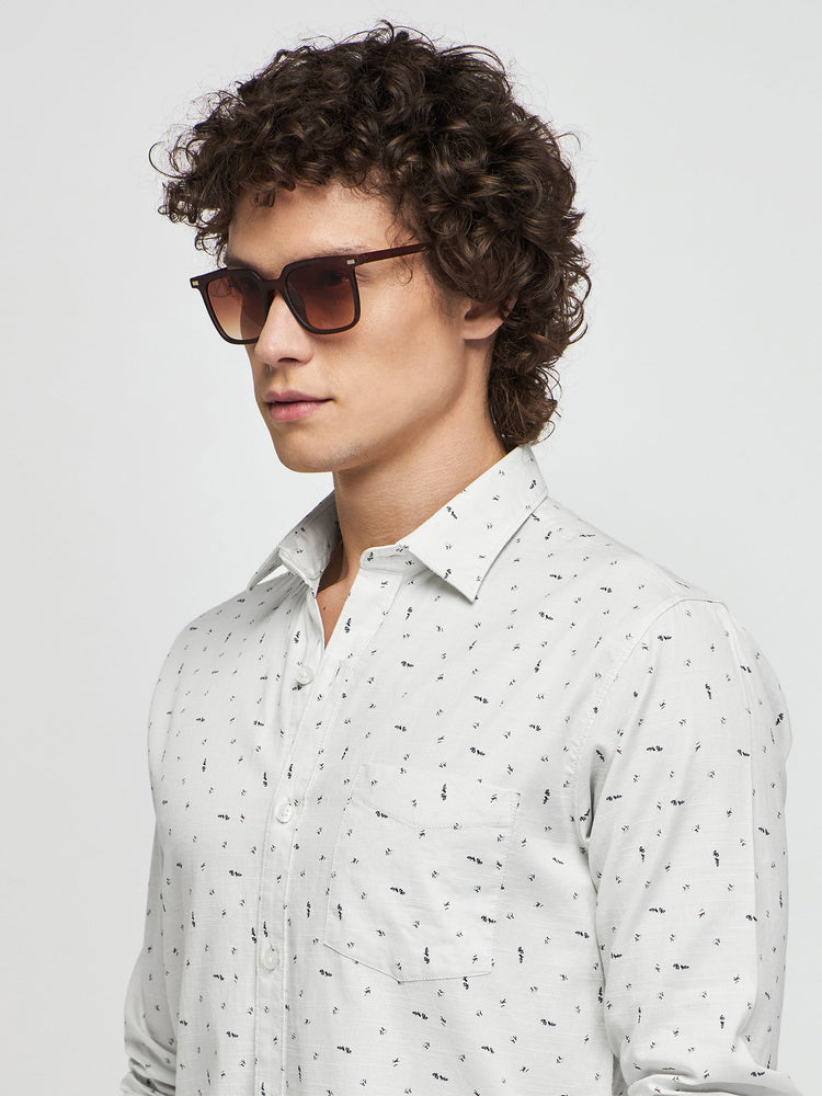 Micro Print Textured Shirt