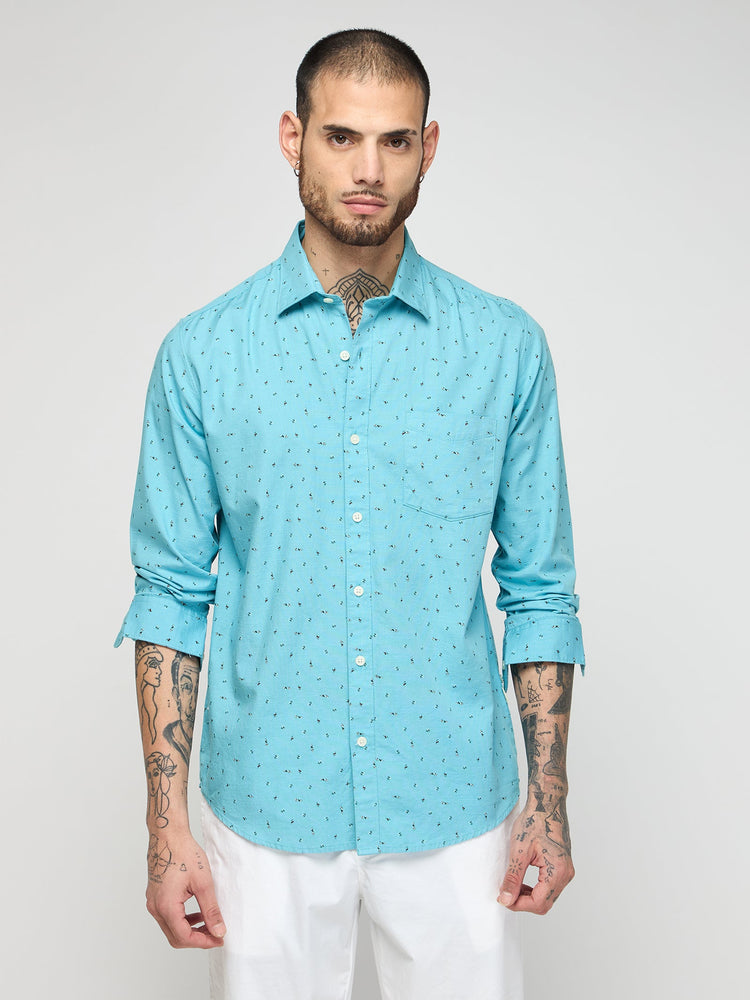 Micro Print Textured Shirt