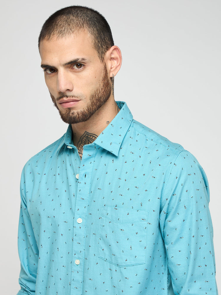 Micro Print Textured Shirt