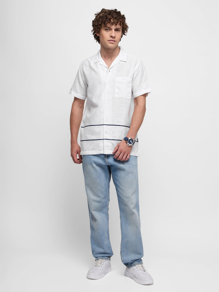 Burn-Out Cuban Collar Shirt