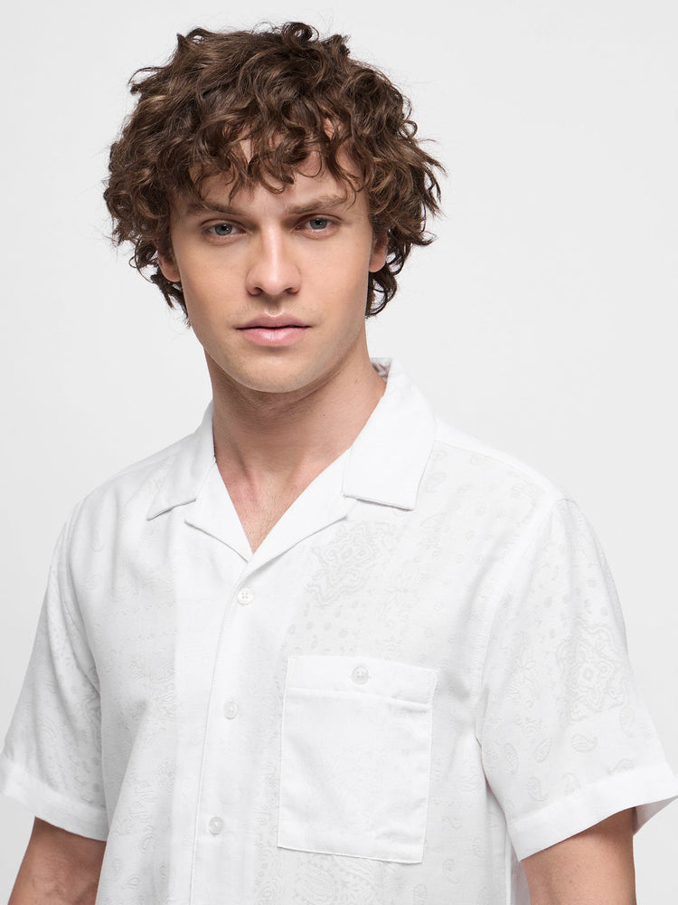 Burn-Out Cuban Collar Shirt