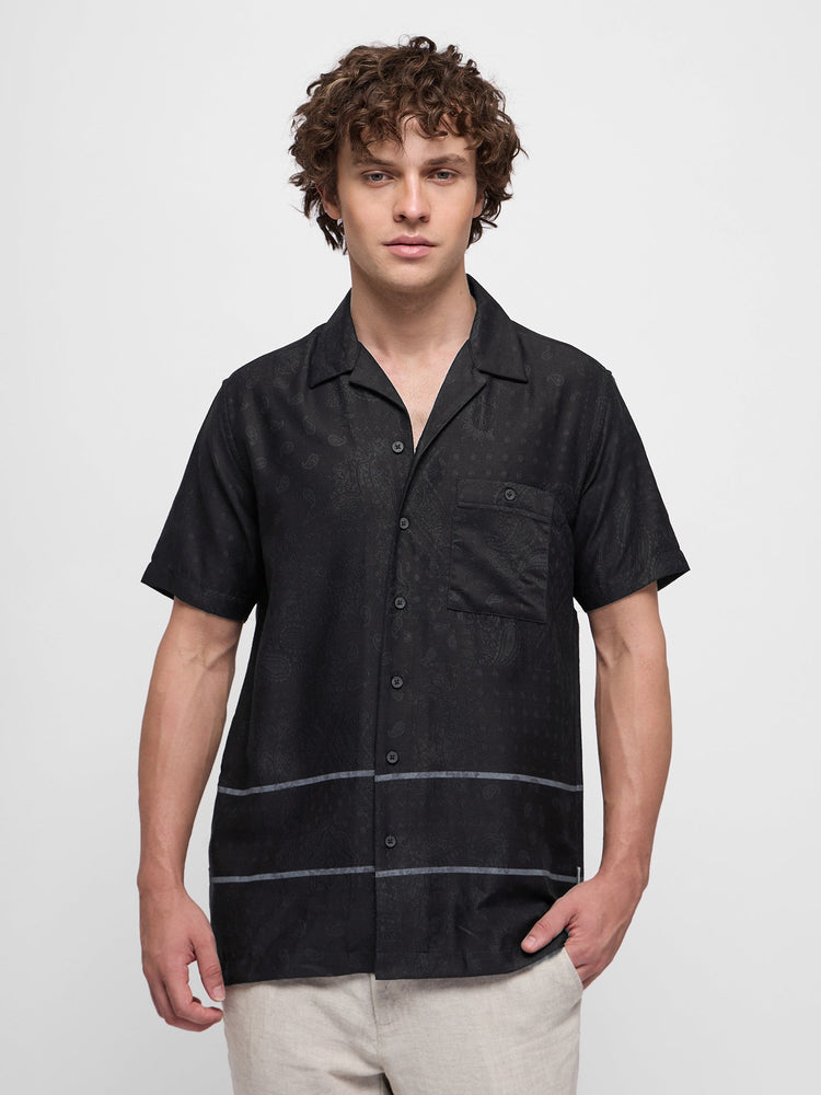 Burn-Out Cuban Collar Shirt