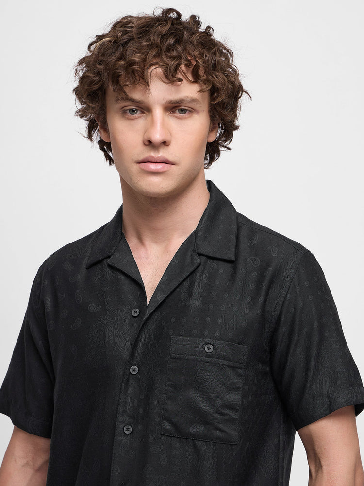 Burn-Out Cuban Collar Shirt