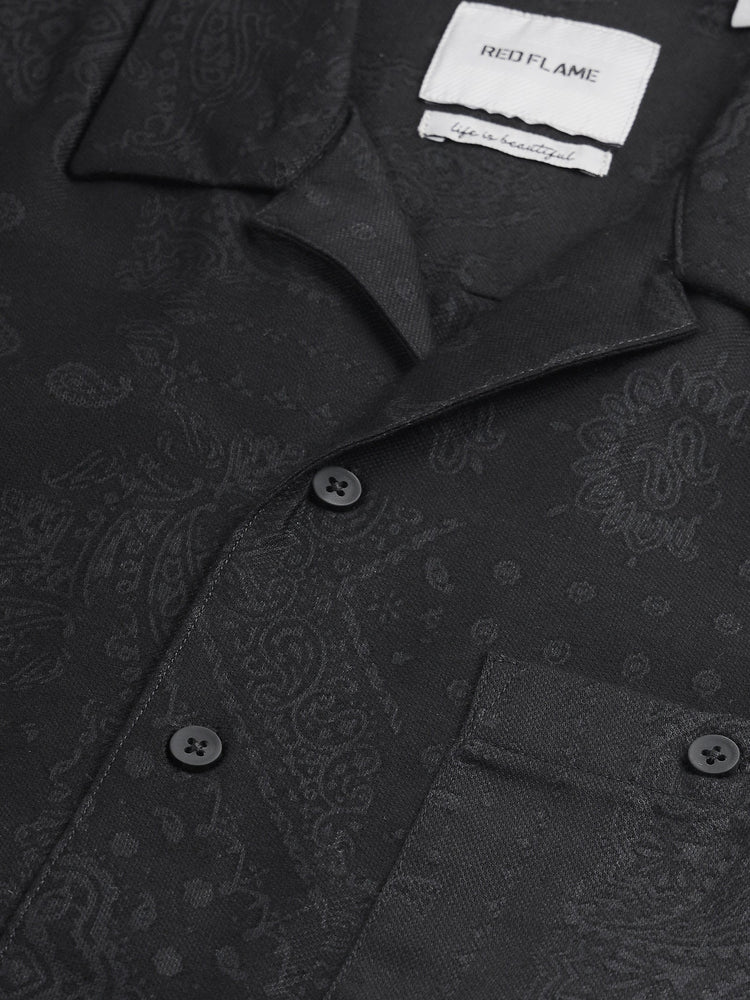 Burn-Out Cuban Collar Shirt