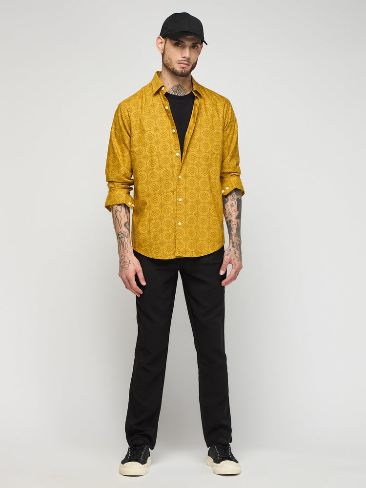 Ethnic Print Oxford Shirt