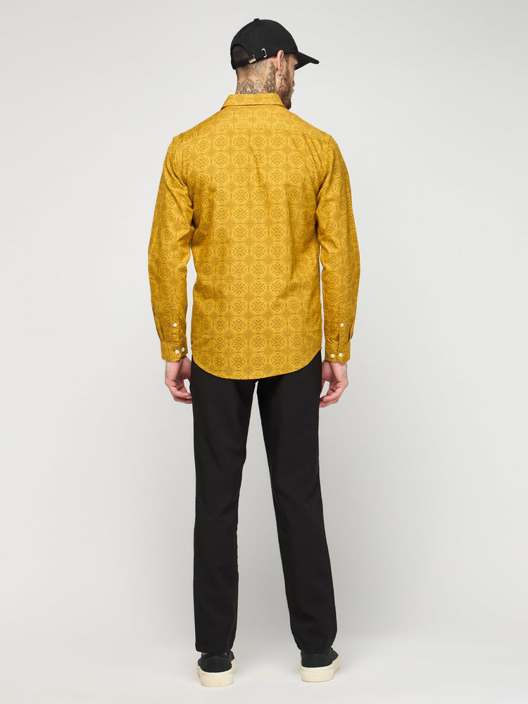 Ethnic Print Oxford Shirt