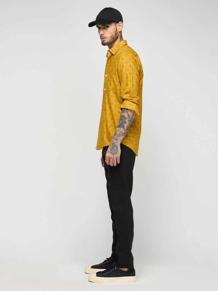 Ethnic Print Oxford Shirt