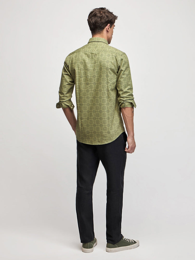 Ethnic Print Oxford Shirt